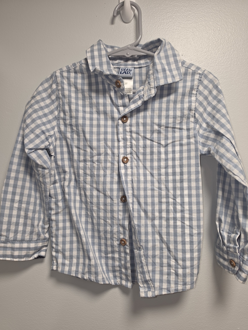 Blue/White Gingham Button-Down Shirt